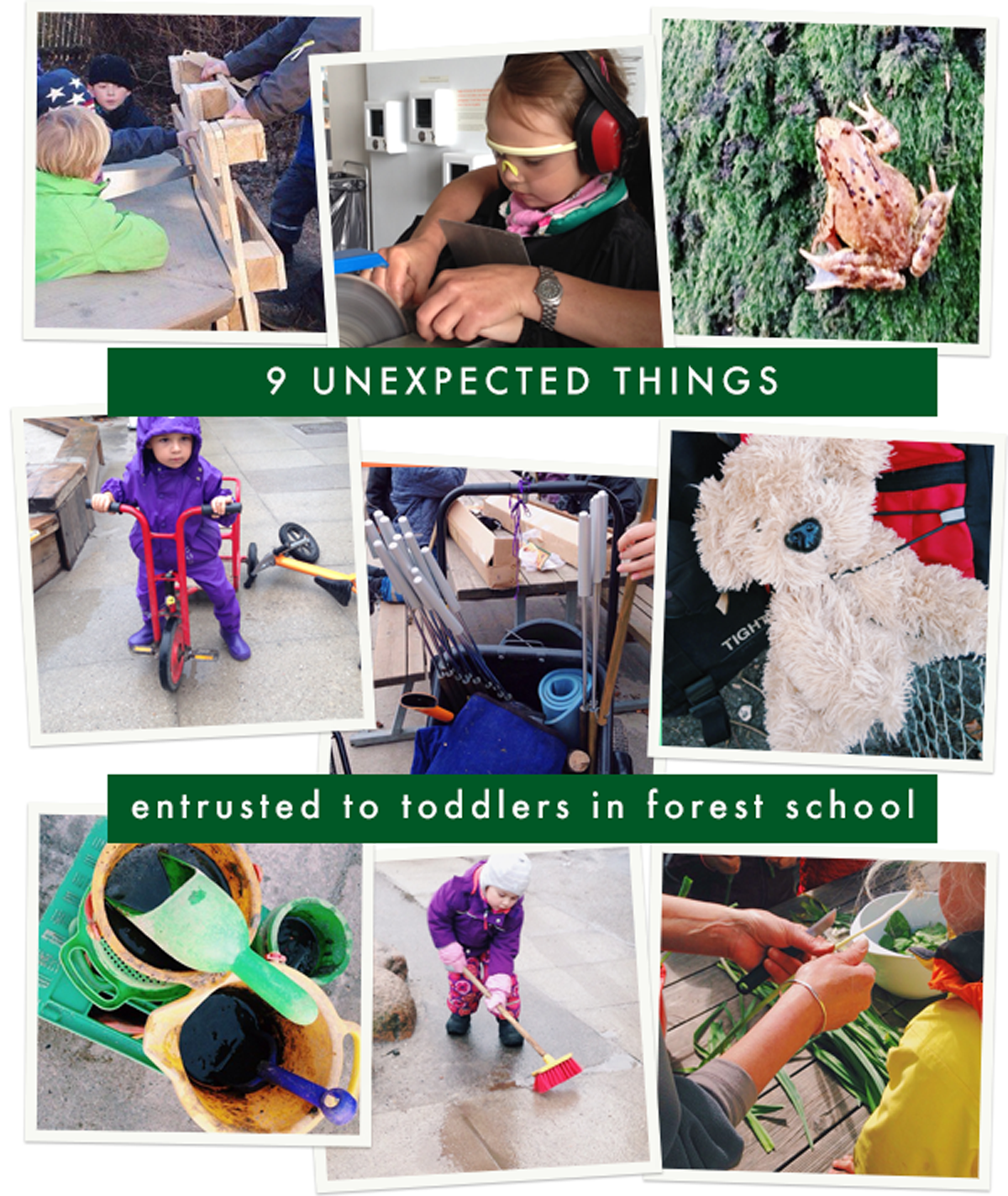 Unexpected ways to play for toddlers in forest schools in Denmark.